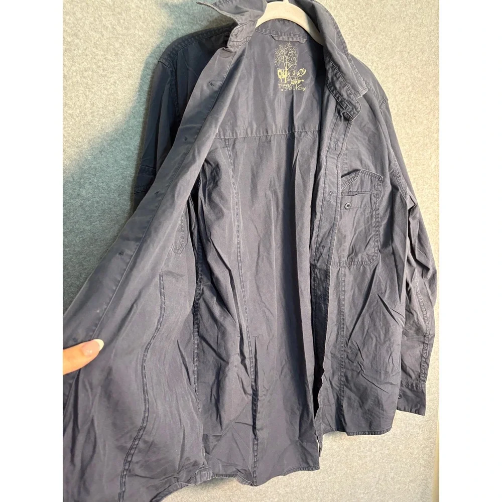 Vintage Cargo Old‎ Navy Utility Button Up Shirt Jacket Men's M Black 100% Cotton